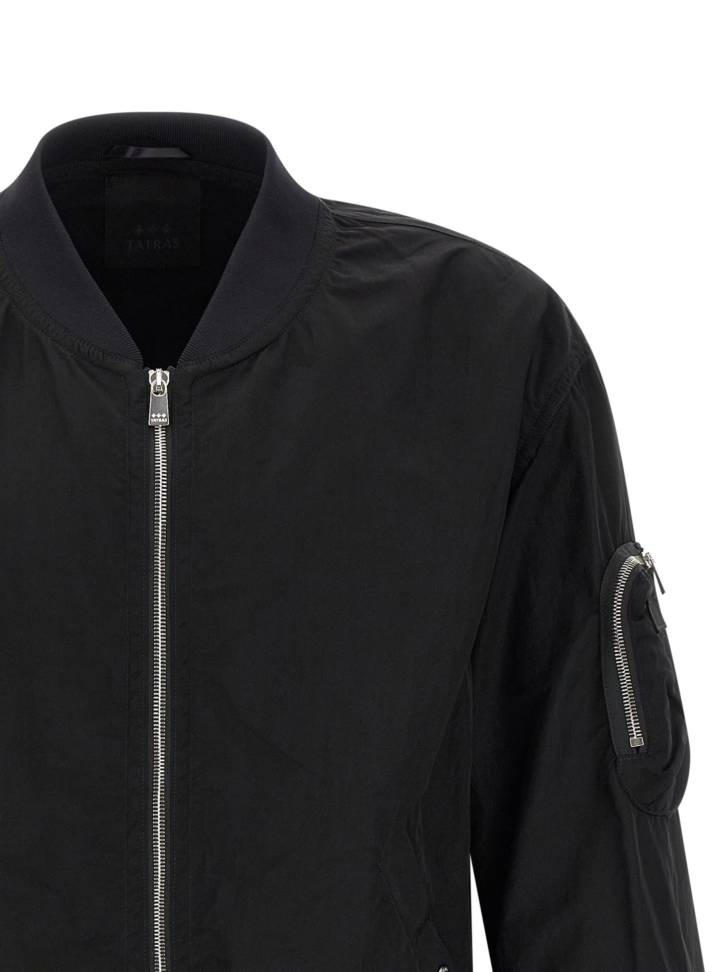 Black Nylon Bomber