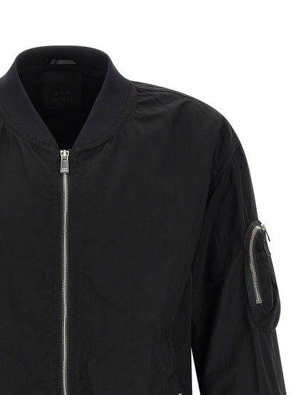 Black Nylon Bomber