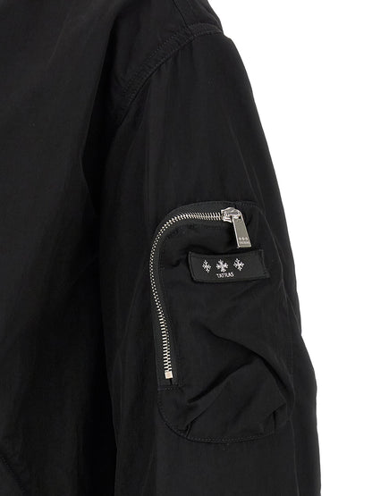 Black Nylon Bomber