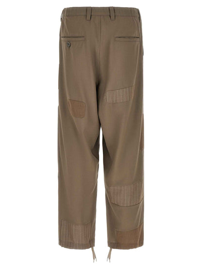 Beige Wool Casual Pants
