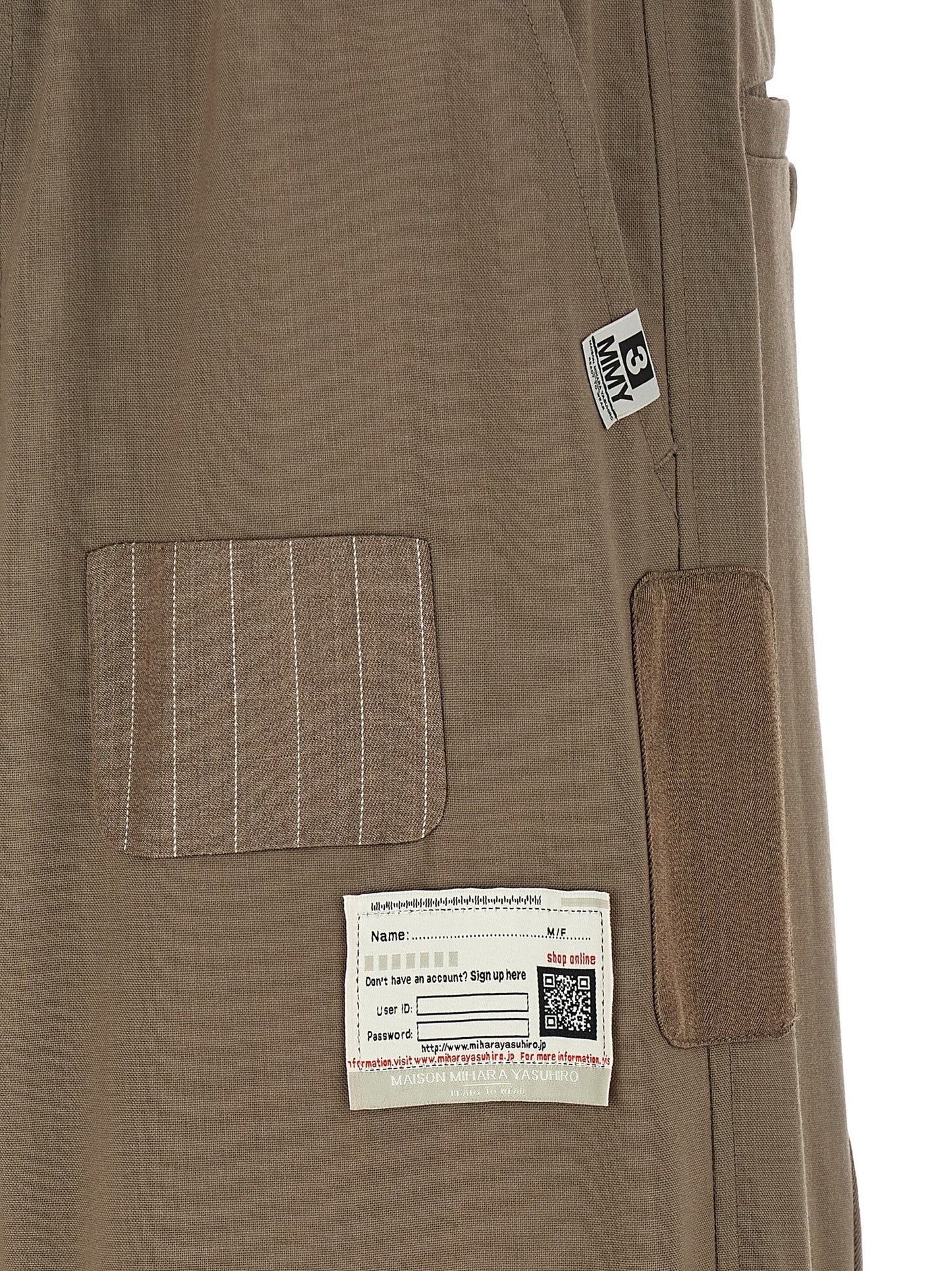Beige Wool Casual Pants