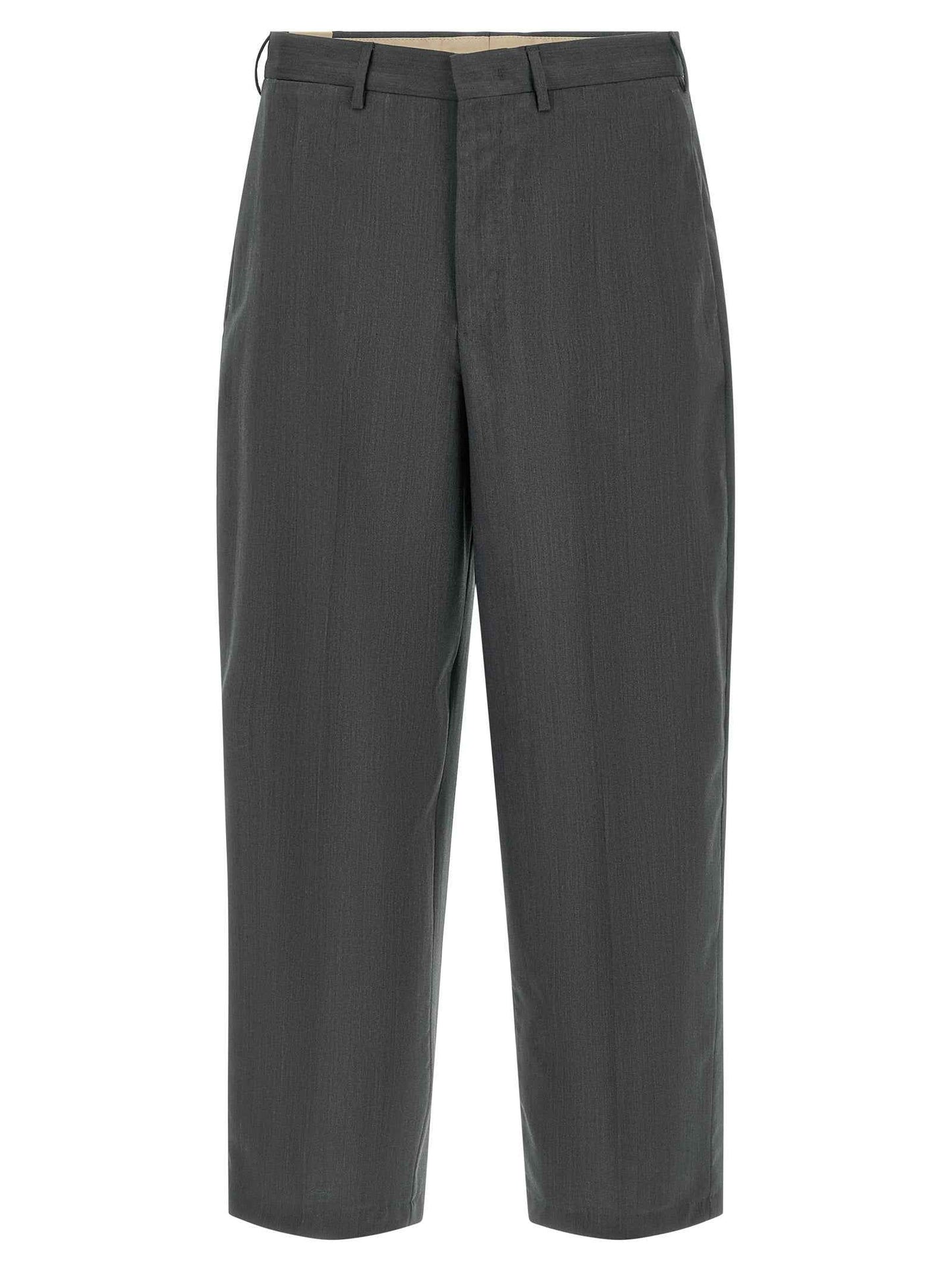 Gray Virgin Wool Dress Pants
