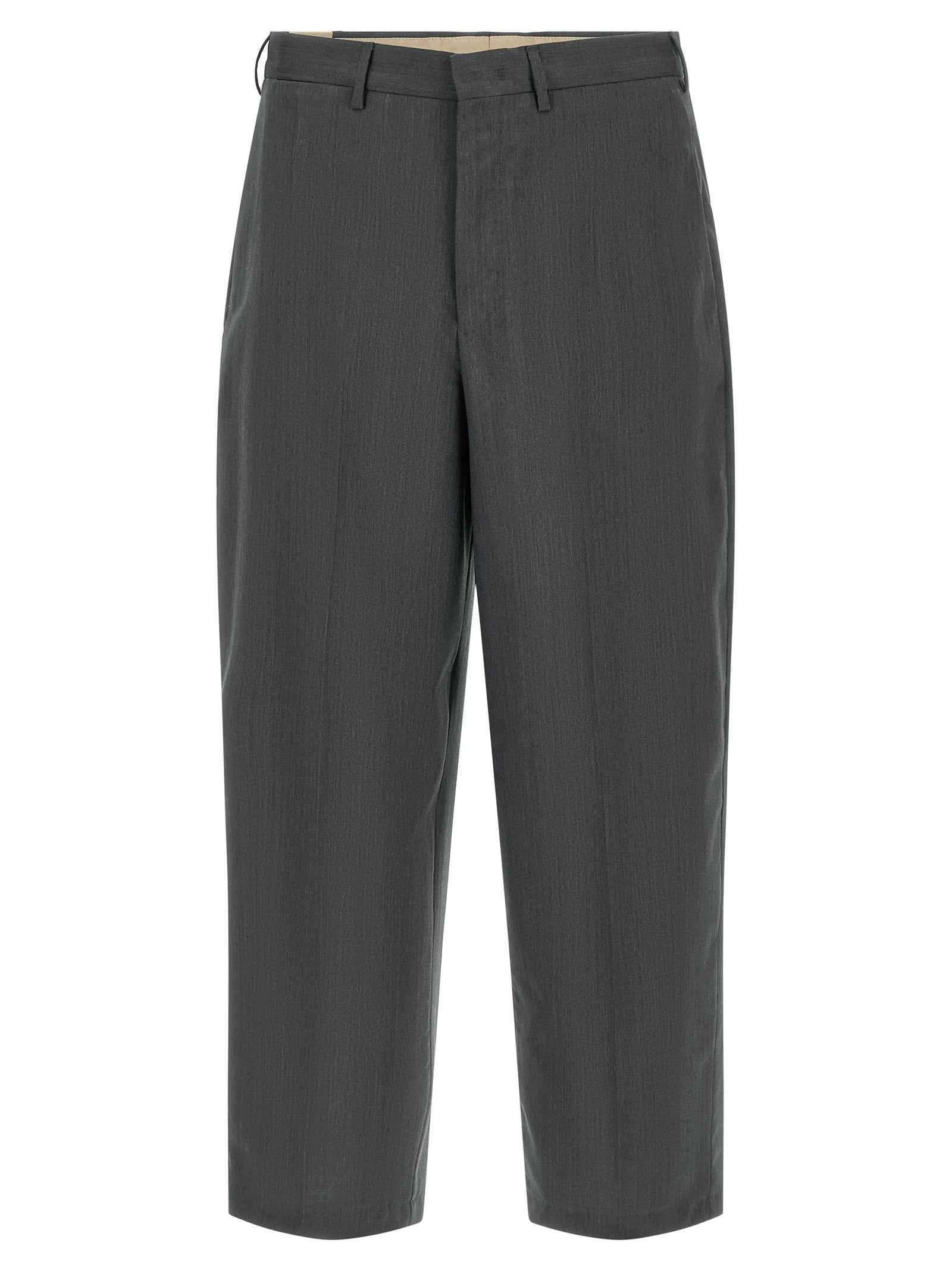 Gray Virgin Wool Dress Pants