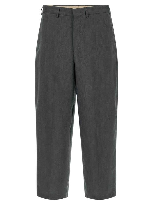 Gray Virgin Wool Dress Pants