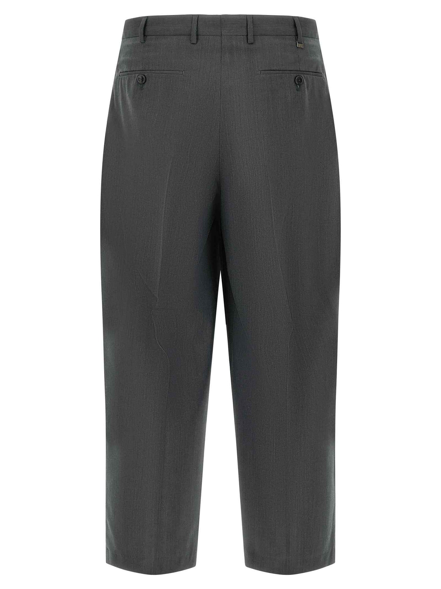 Gray Virgin Wool Dress Pants