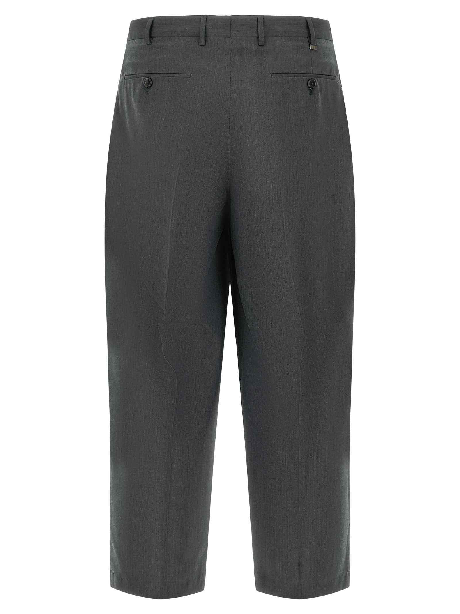 Gray Virgin Wool Dress Pants
