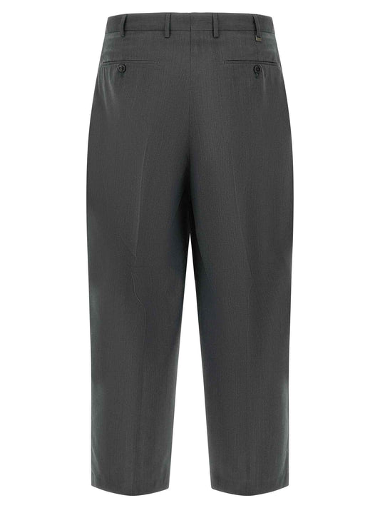 Gray Virgin Wool Dress Pants