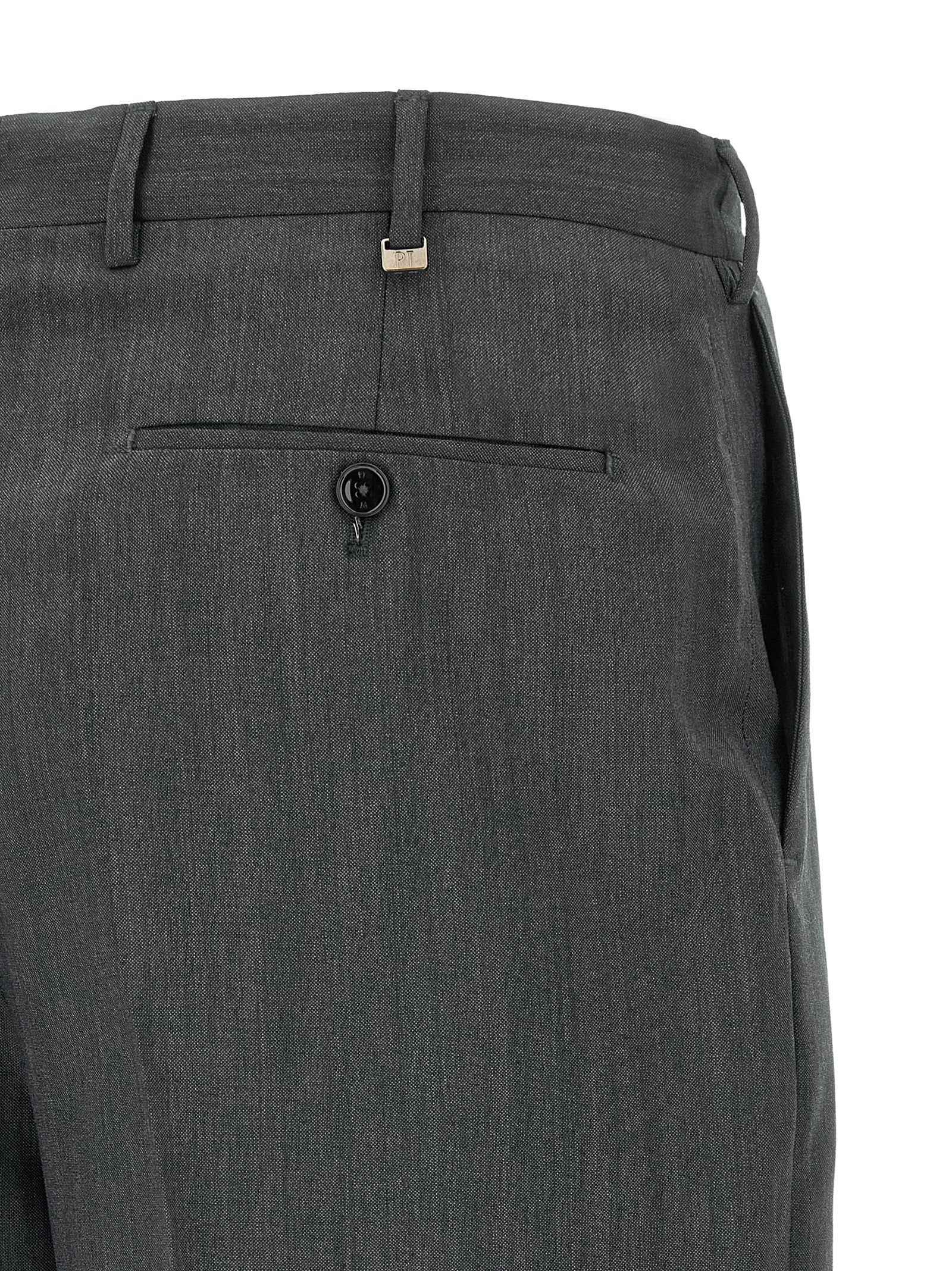 Gray Virgin Wool Dress Pants