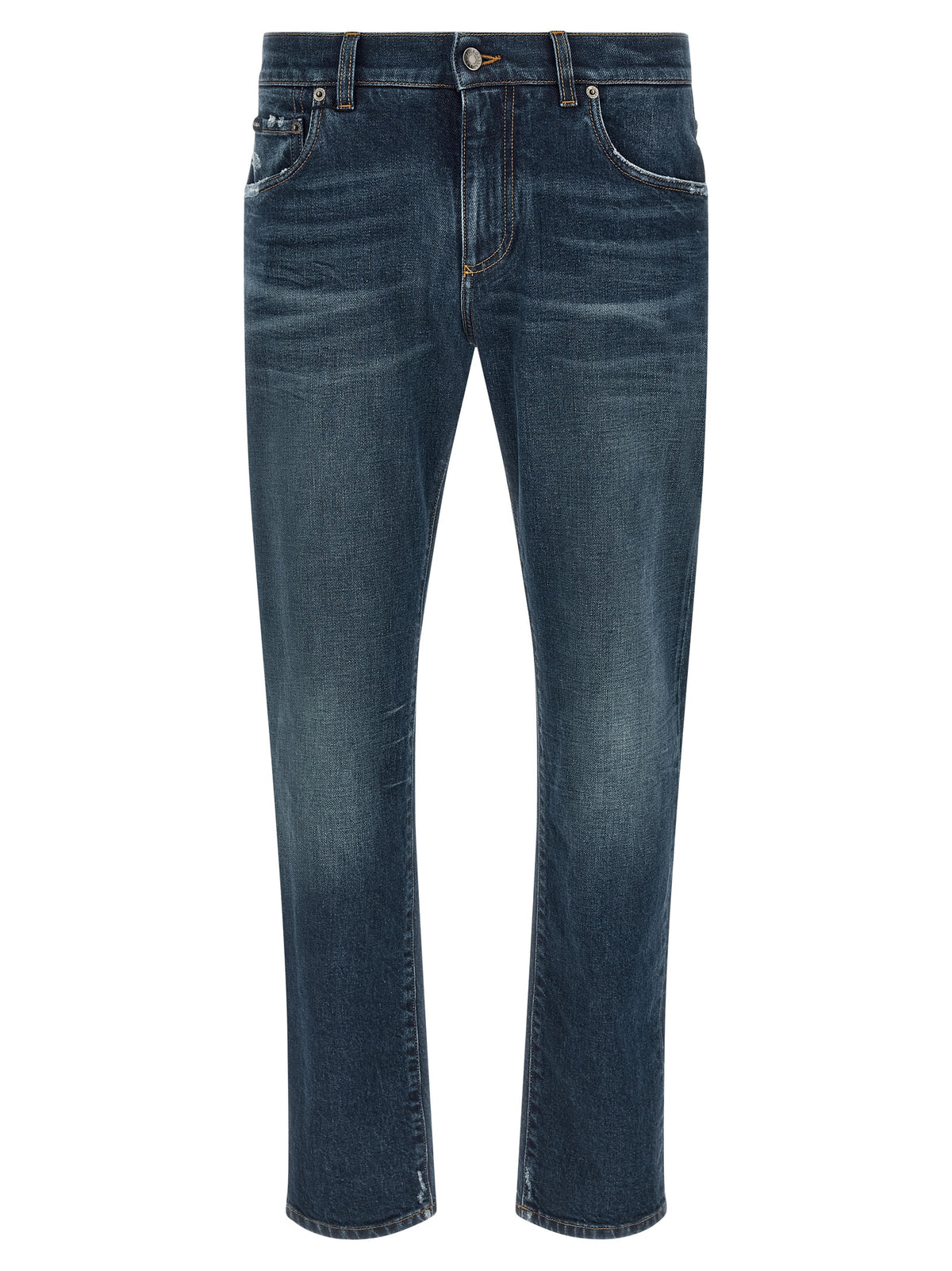 Blue Cotton Slim Fit Jeans
