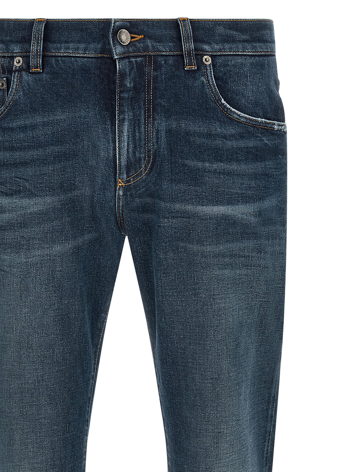 Blue Cotton Slim Fit Jeans