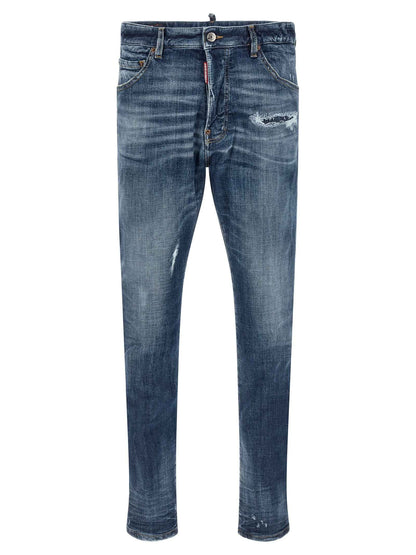 Blue Cotton Slim Fit Jeans