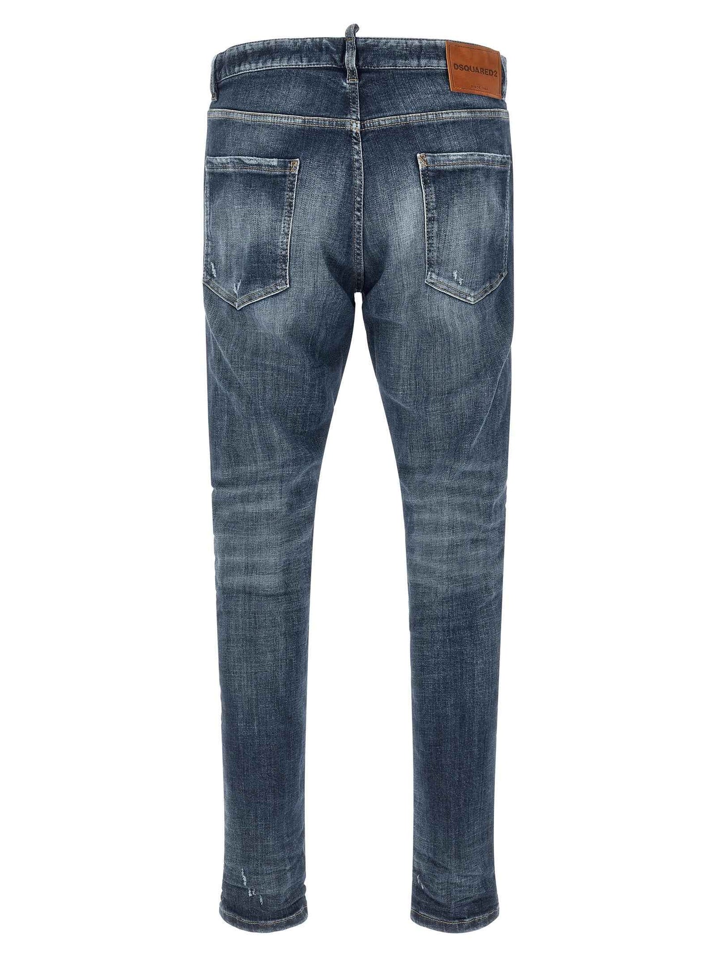 Blue Cotton Slim Fit Jeans