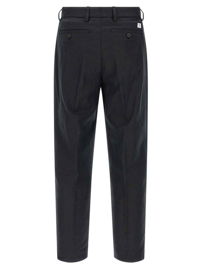 Black Cotton Casual Pants