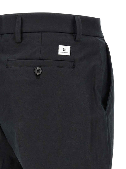 Black Cotton Casual Pants