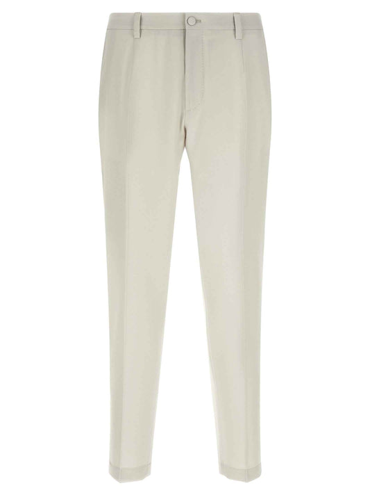 Beige Virgin Wool Dress Pants