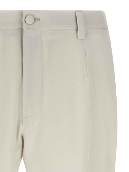 Beige Virgin Wool Dress Pants