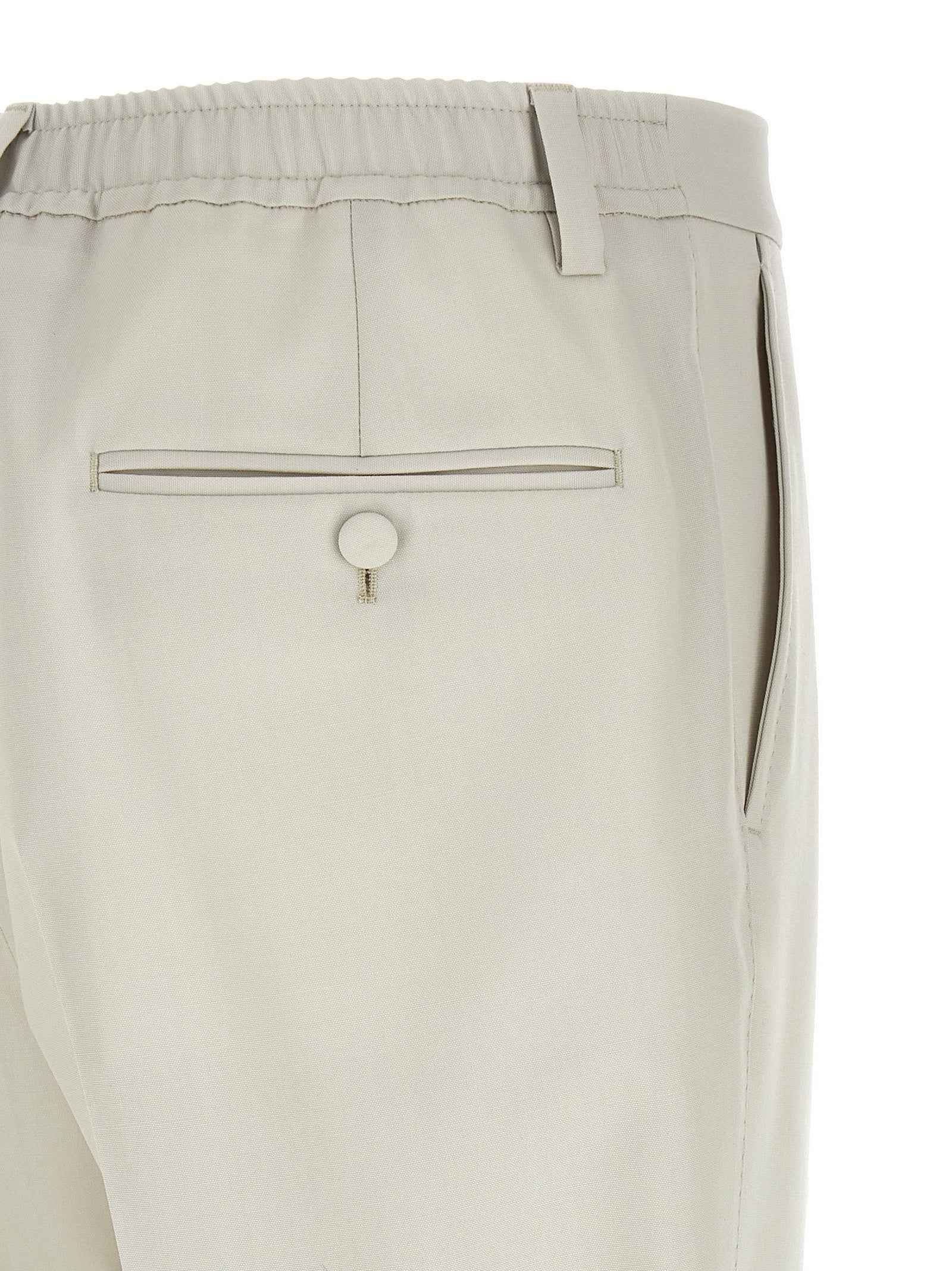Beige Virgin Wool Dress Pants
