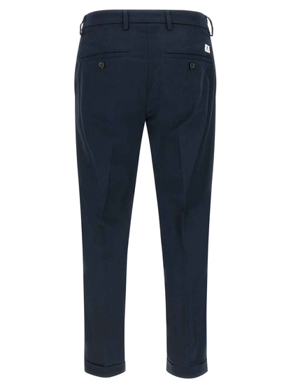 Blue Cotton Chino Pants