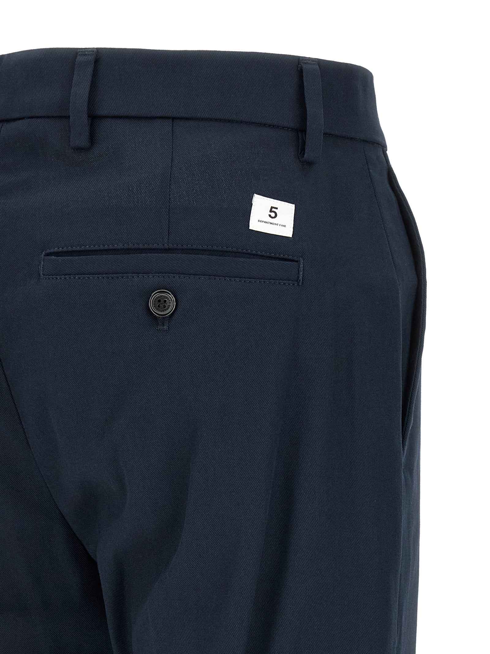 Blue Cotton Chino Pants