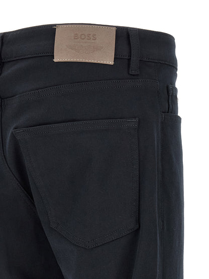 Blue Polyester Straight-Leg Jeans