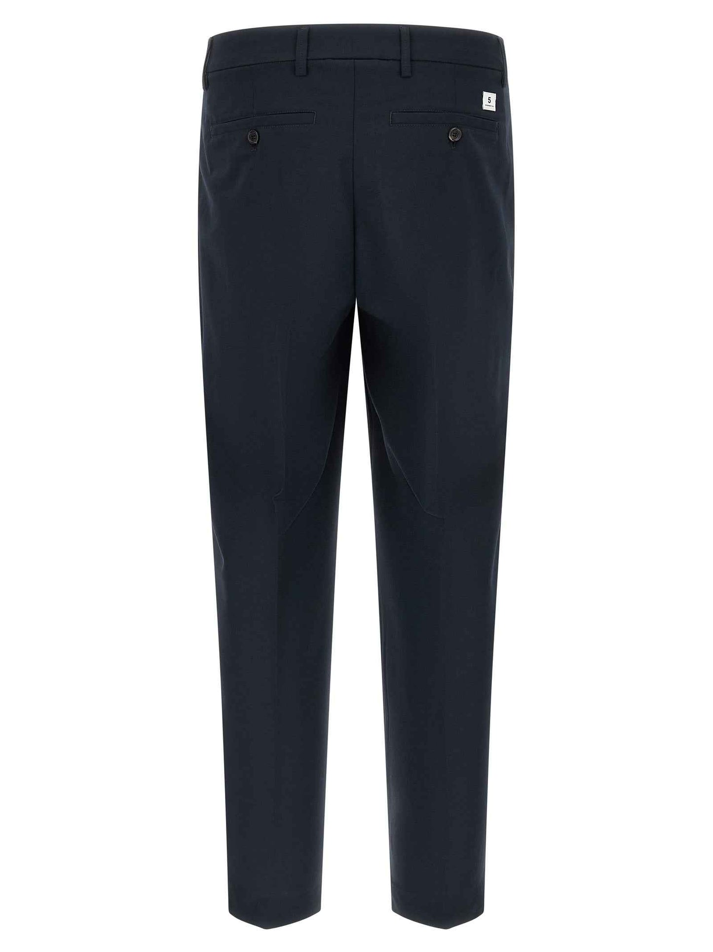 Blue Polyester Casual Pants
