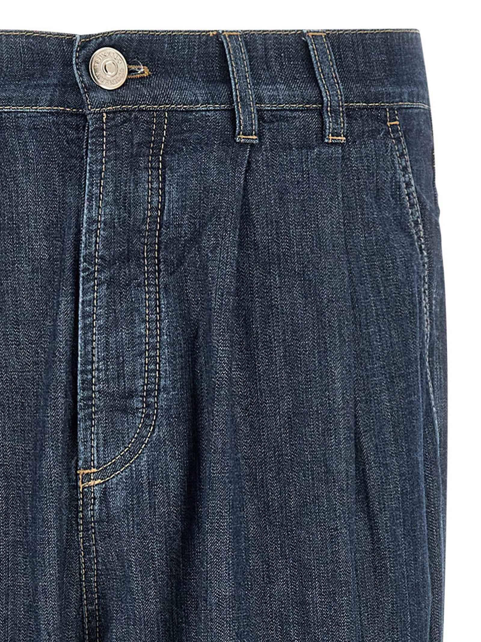 Blue Cotton Straight-Leg Jeans