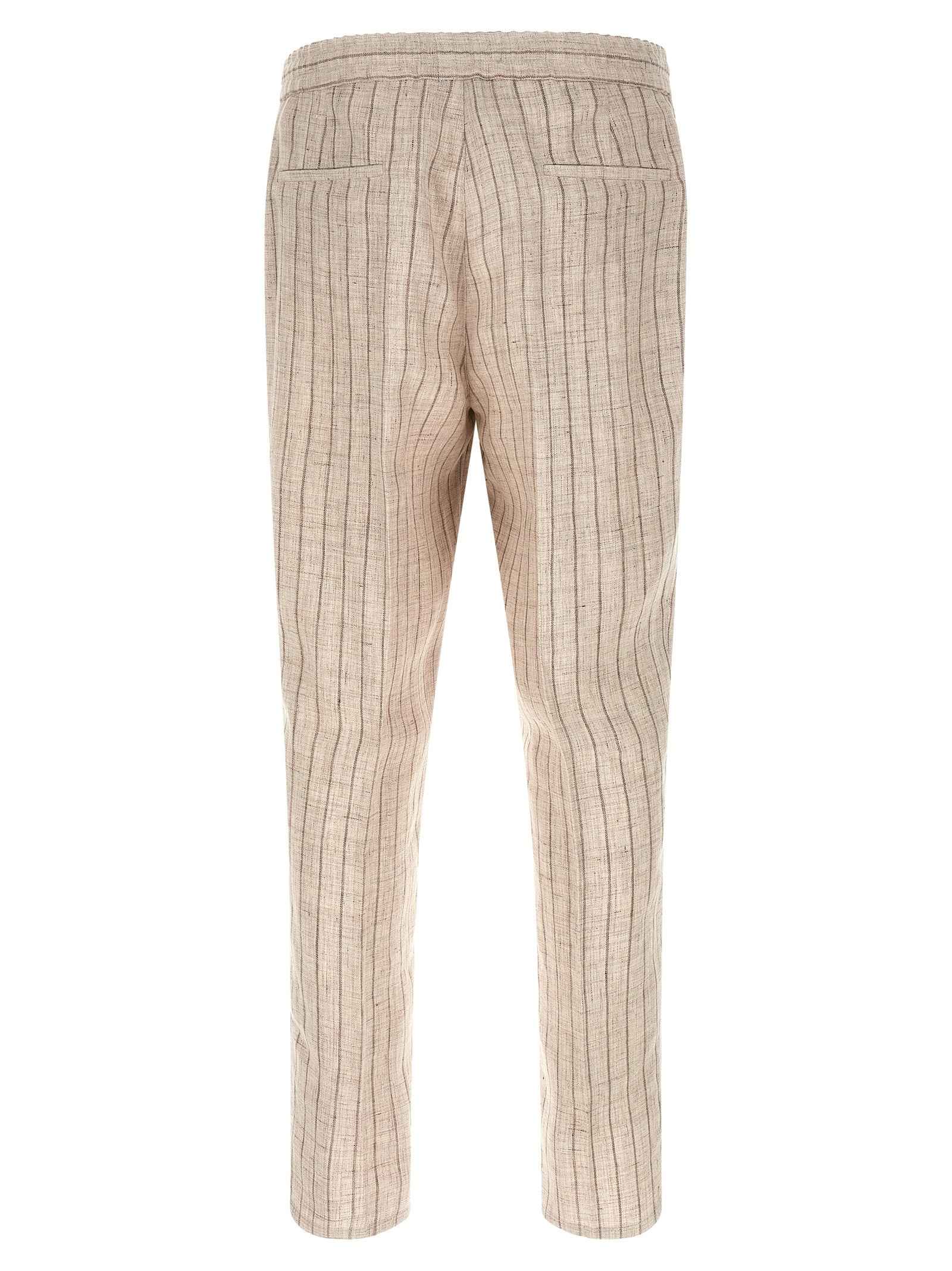 Beige Linen Casual Pants