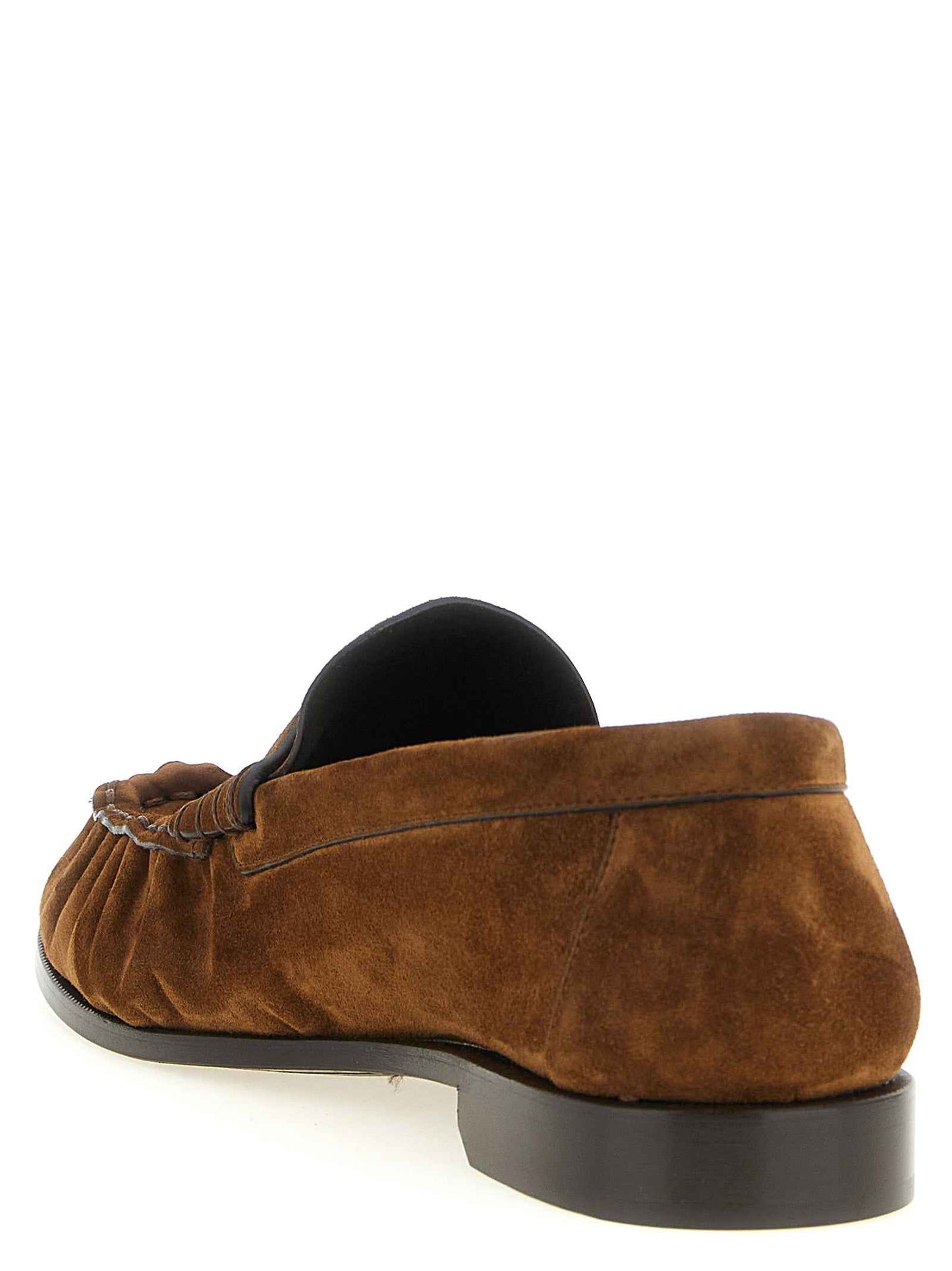 Brown Calfskin Slip-On Loafers