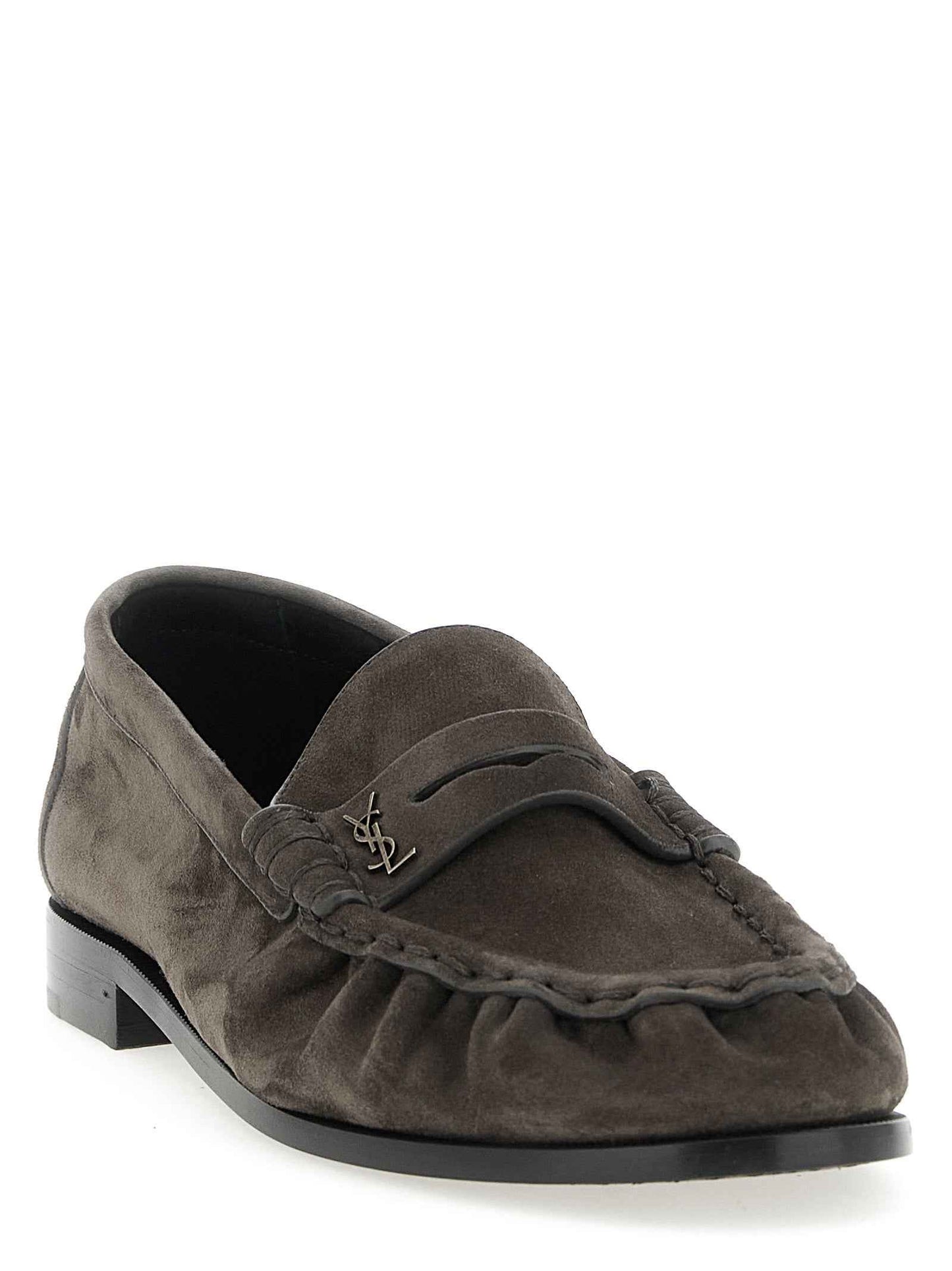 Brown Calfskin Slip-On Loafers