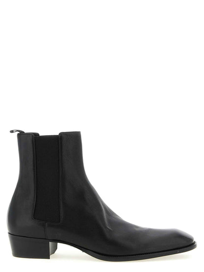 Black Calfskin Chelsea Boots