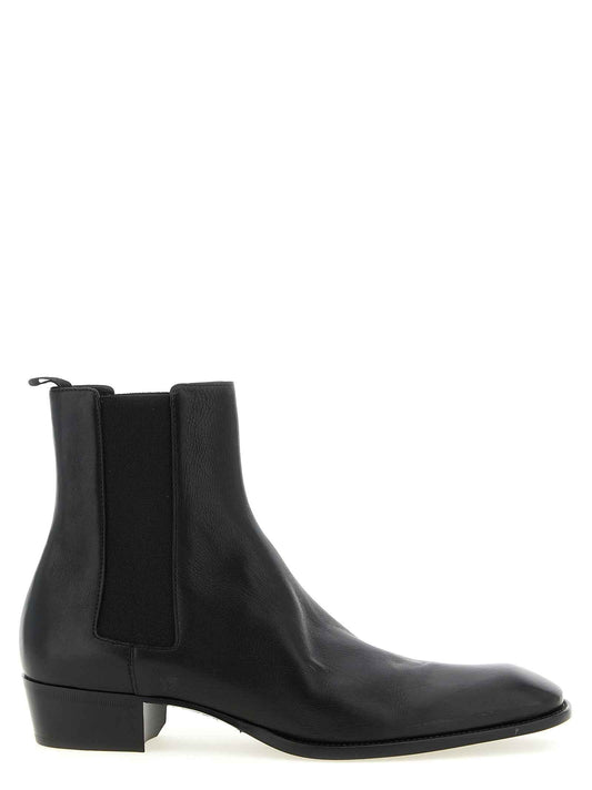 Black Calfskin Chelsea Boots