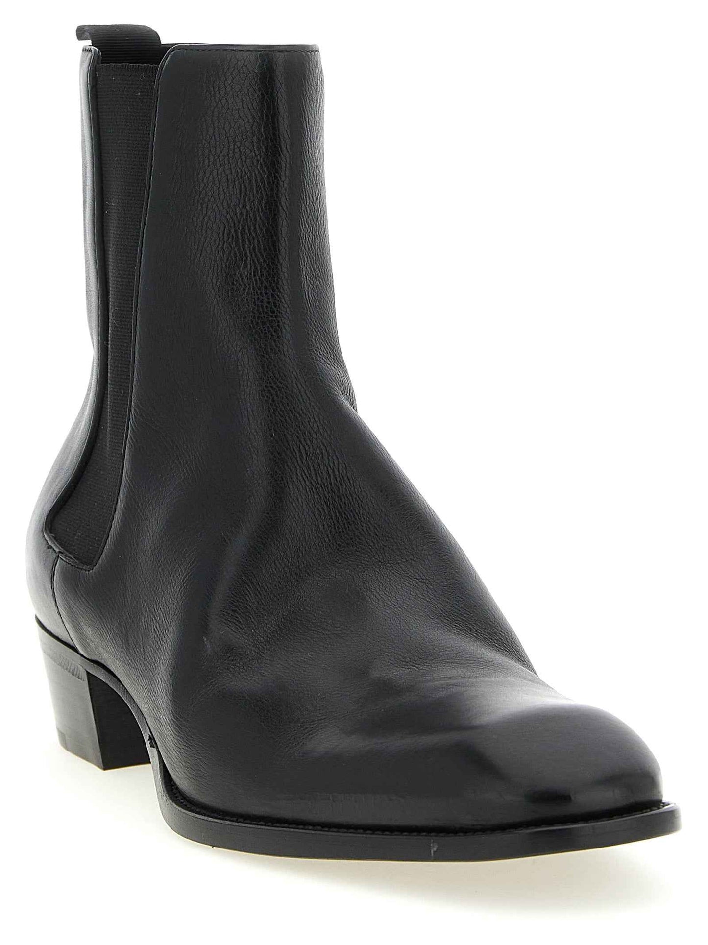 Black Calfskin Chelsea Boots