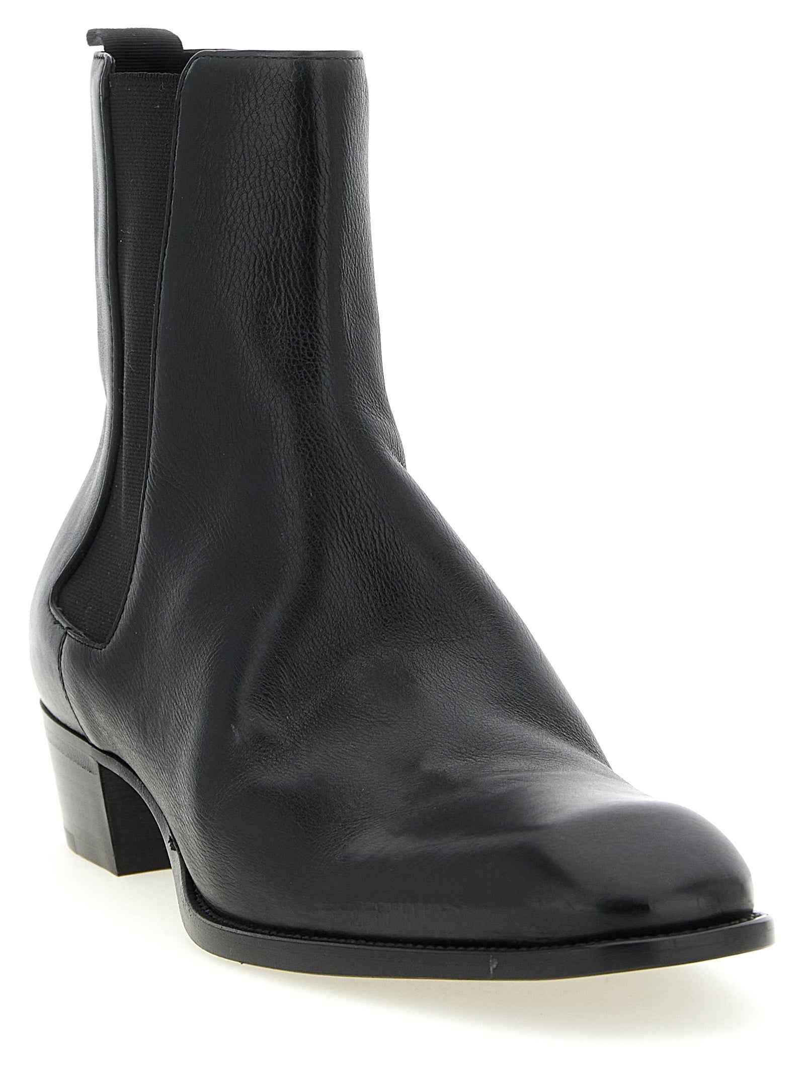 Black Calfskin Chelsea Boots