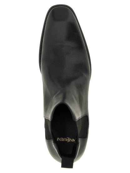Black Calfskin Chelsea Boots