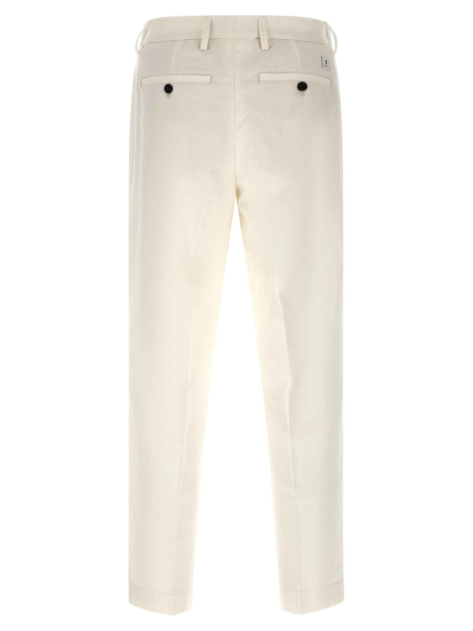 White Cotton Casual Pants