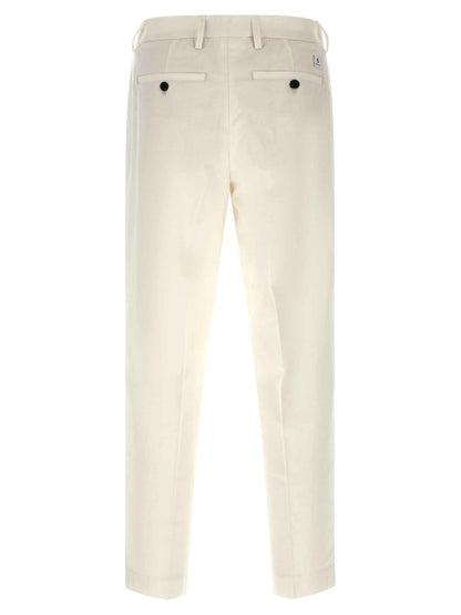 White Cotton Casual Pants
