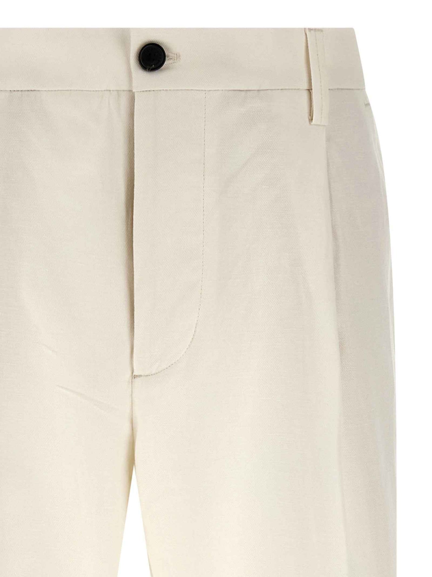 White Cotton Casual Pants