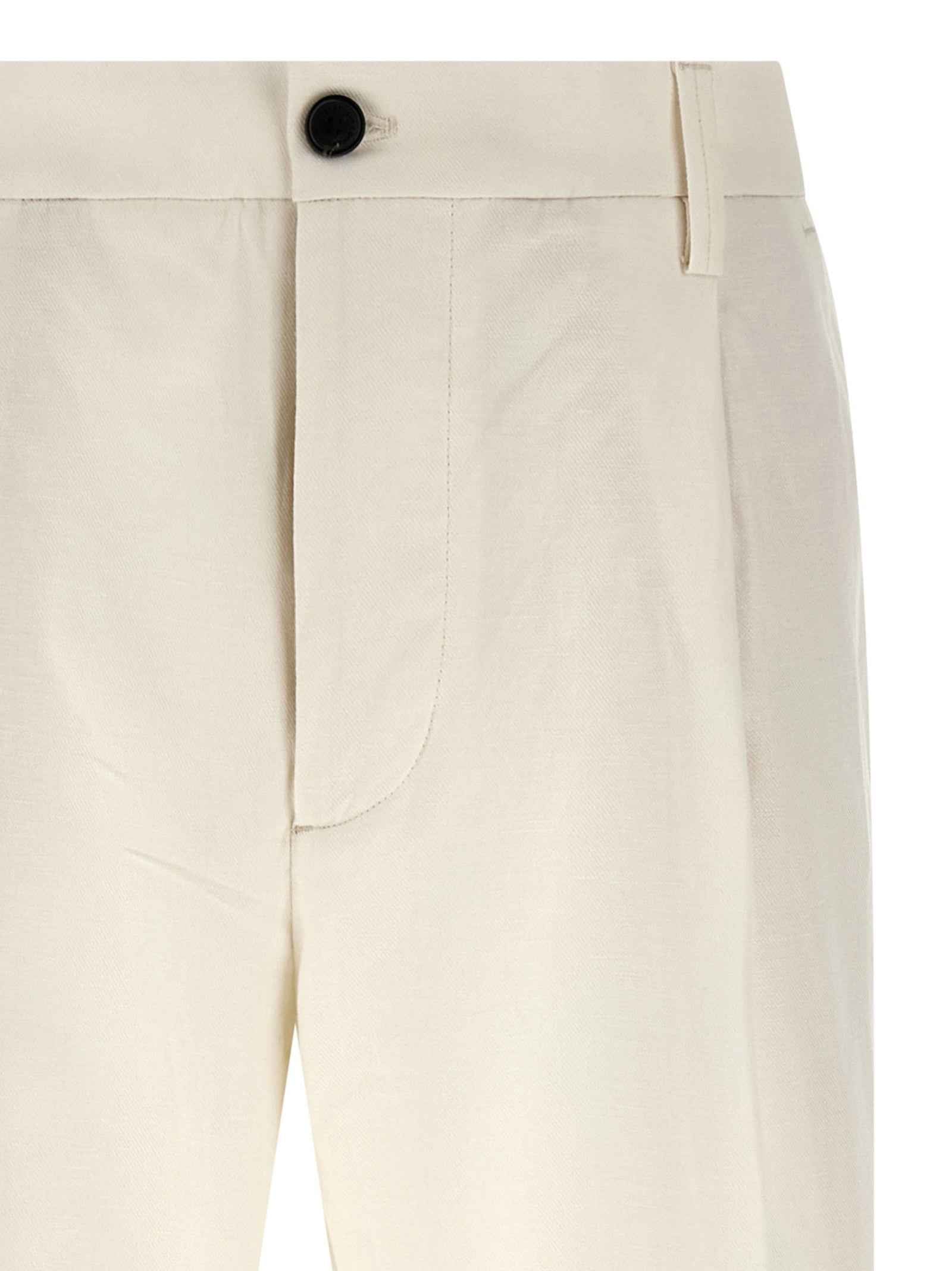 White Cotton Casual Pants