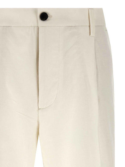 White Cotton Casual Pants