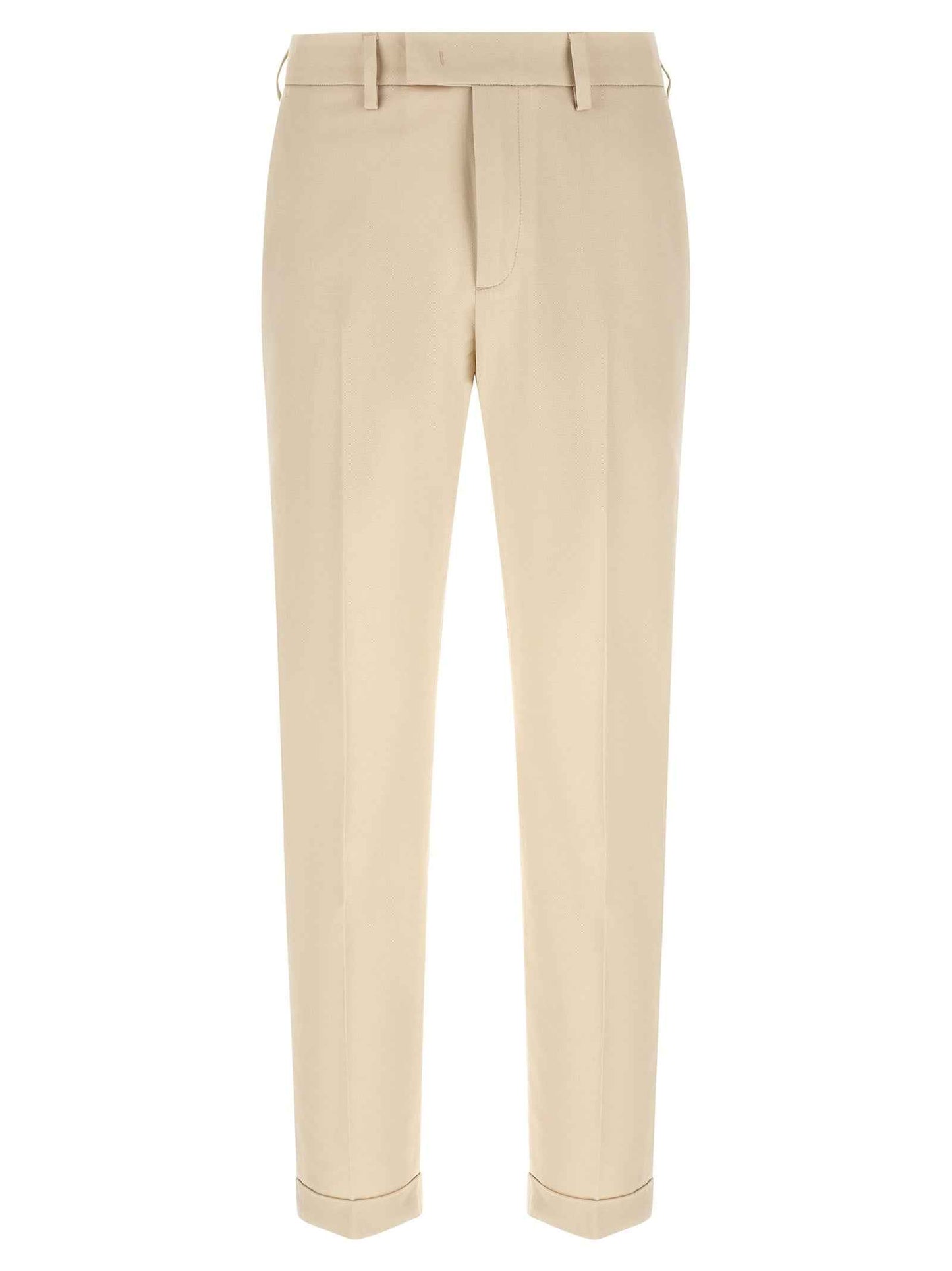 Beige Cotton Chino Pants