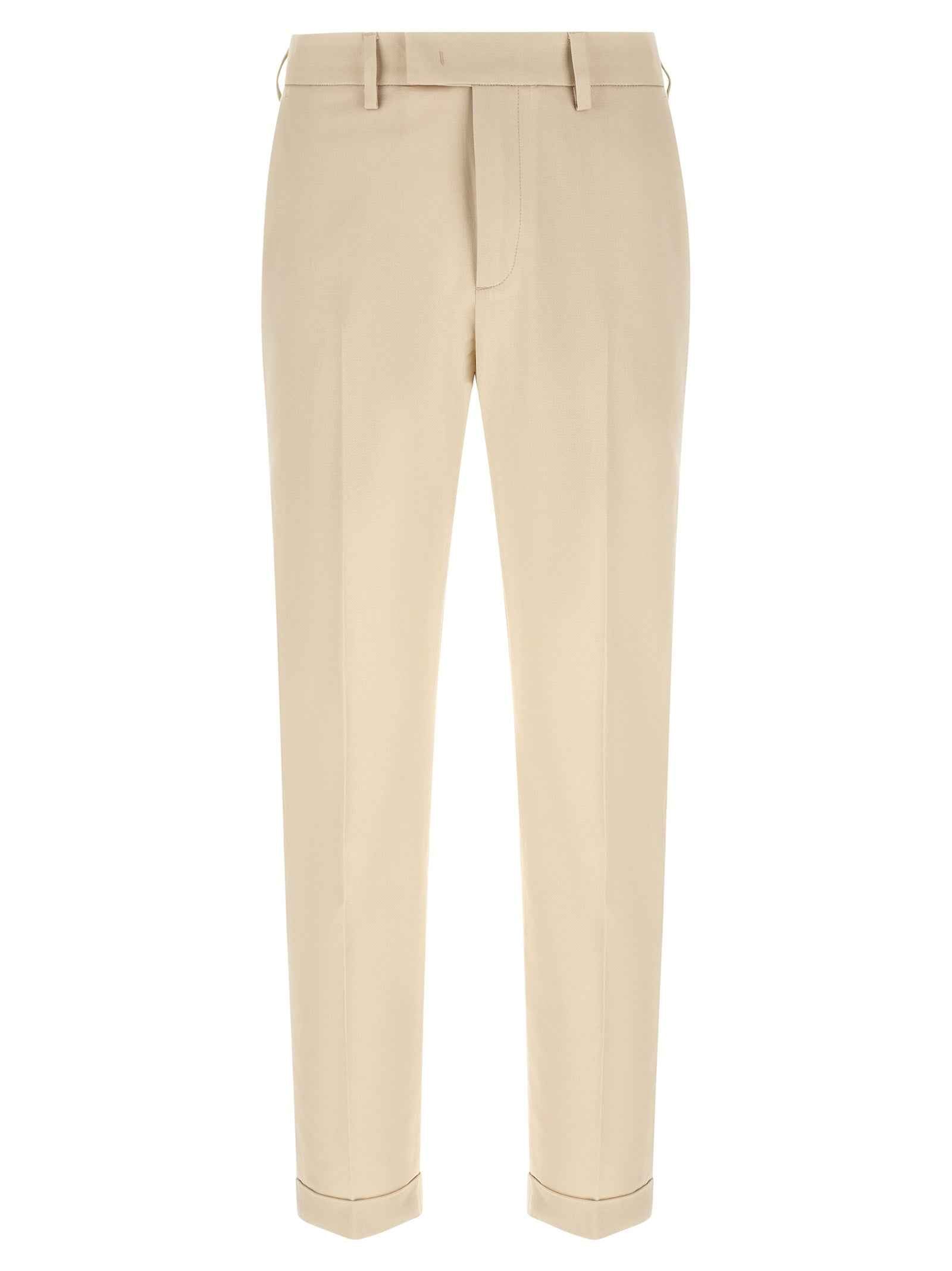 Beige Cotton Chino Pants