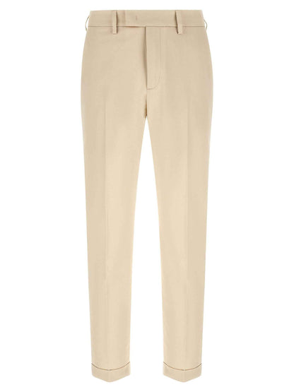 Beige Cotton Chino Pants