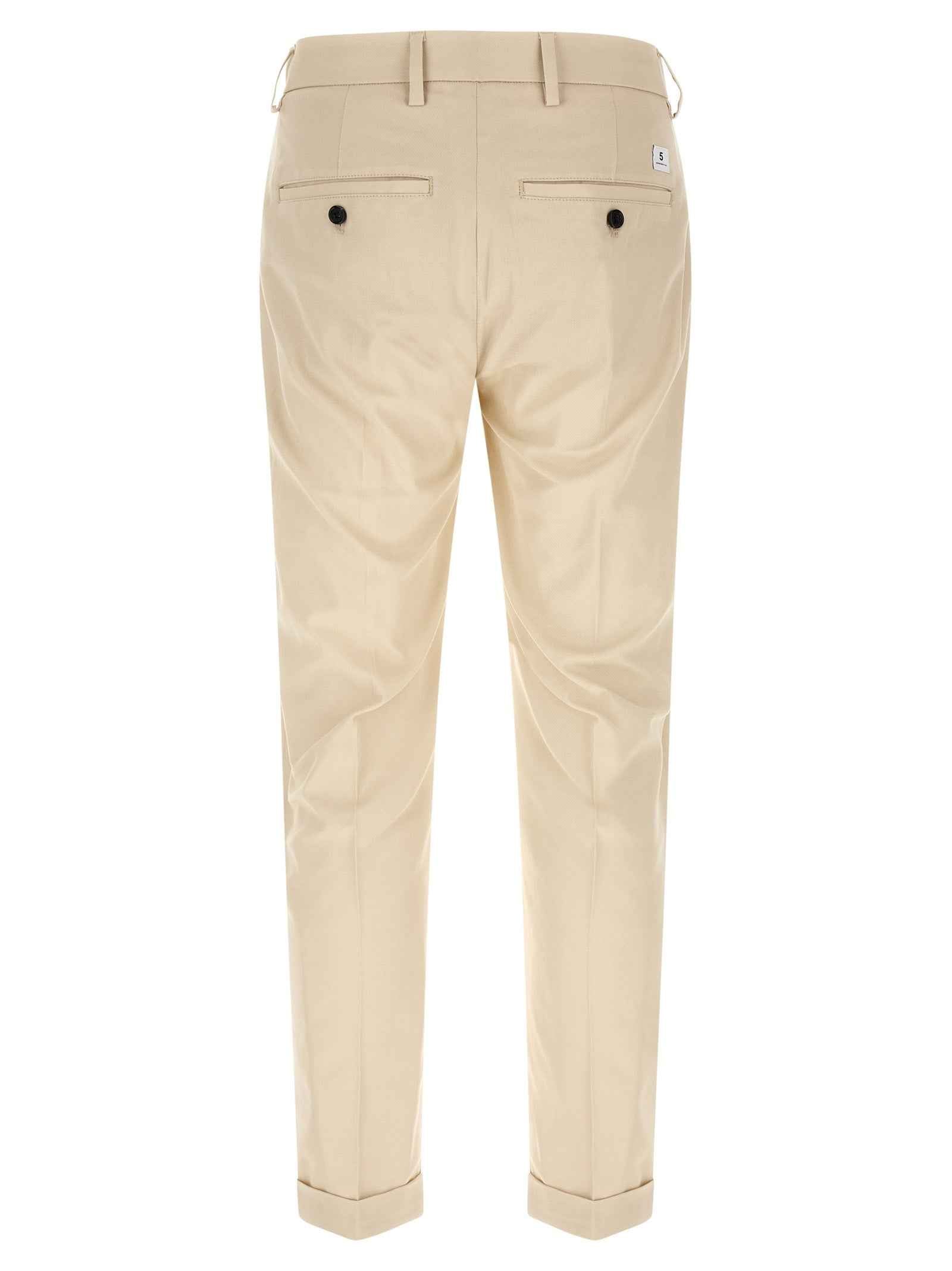 Beige Cotton Chino Pants