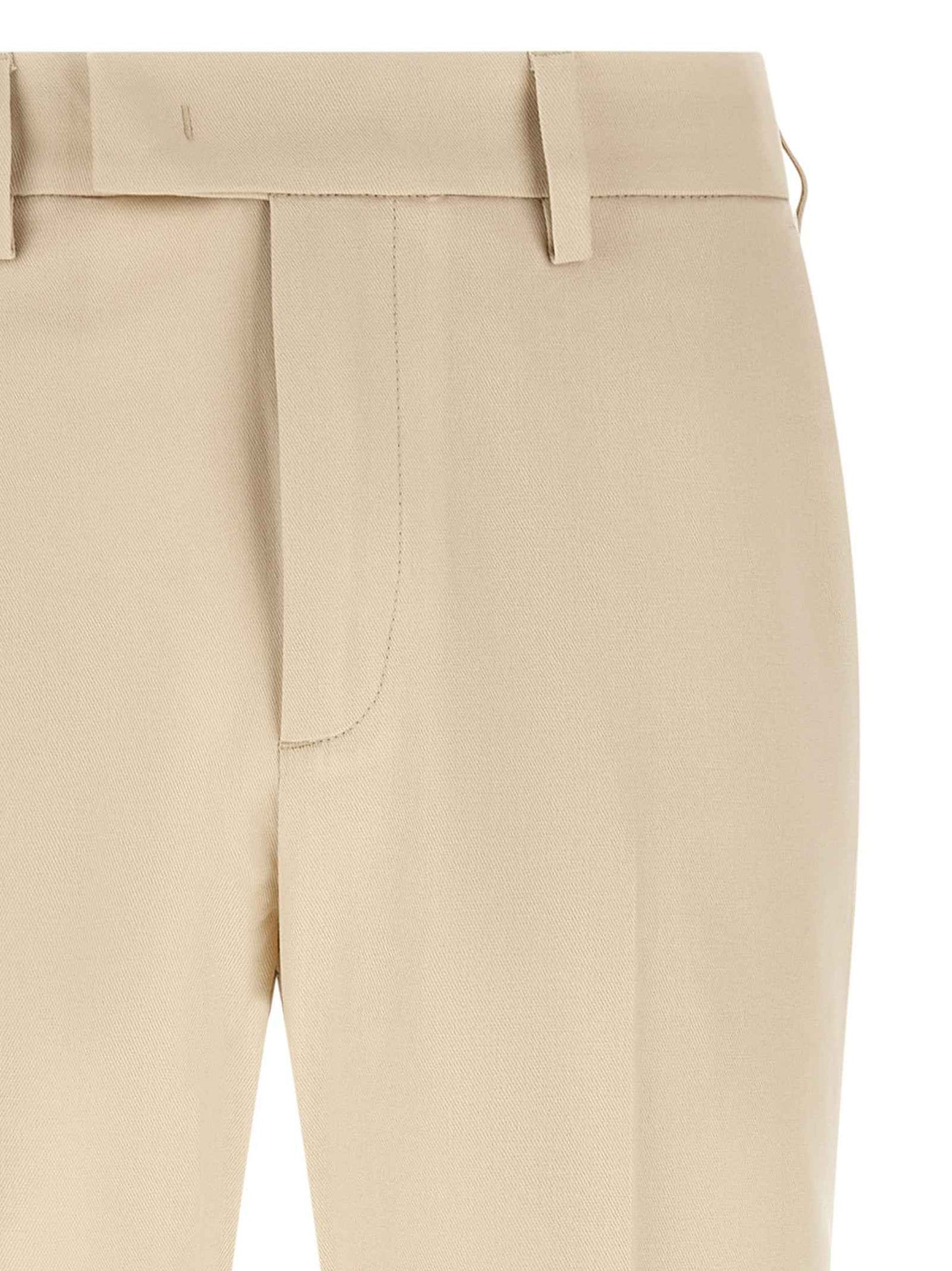 Beige Cotton Chino Pants