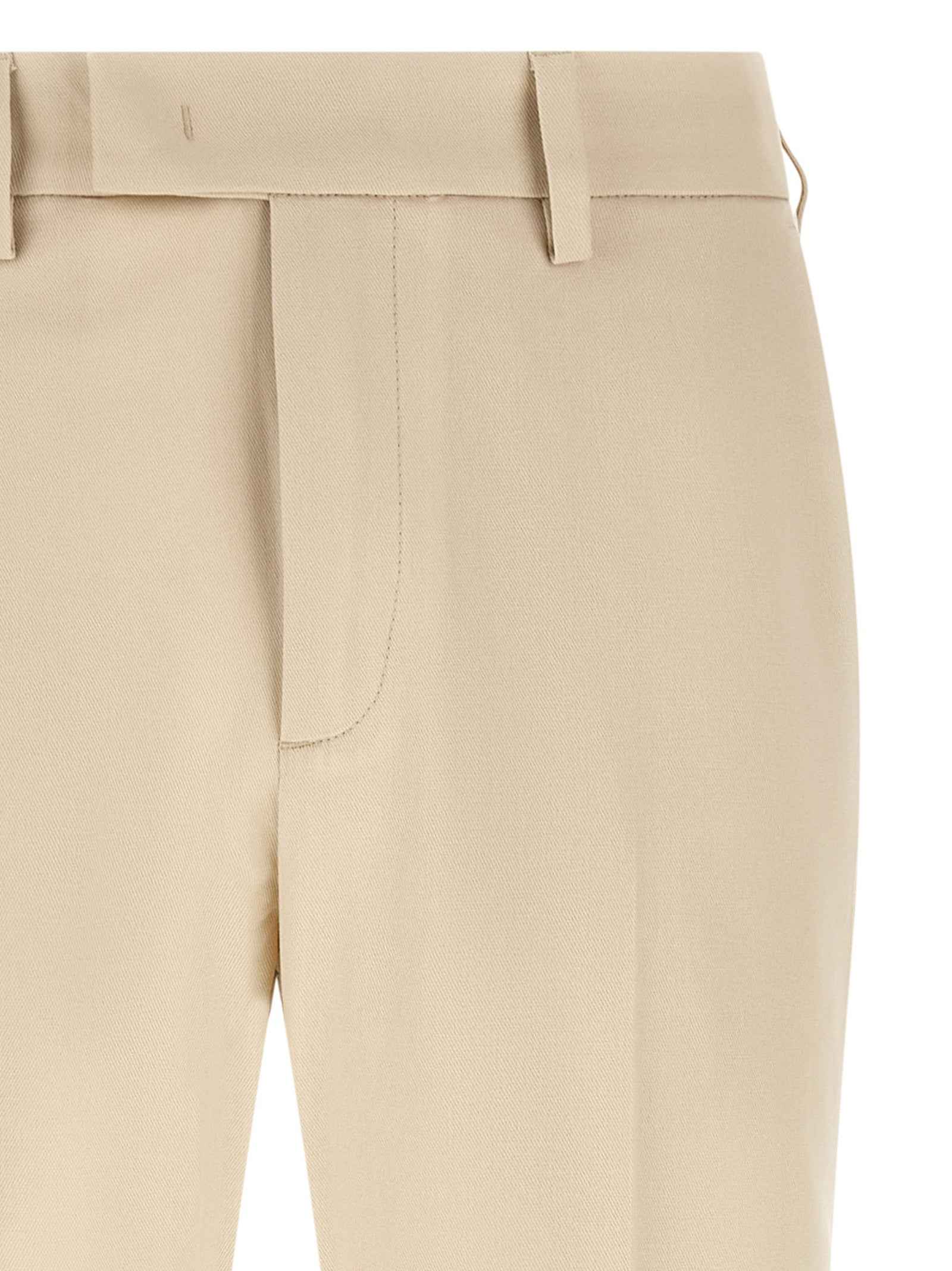 Beige Cotton Chino Pants