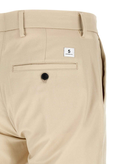 Beige Cotton Chino Pants