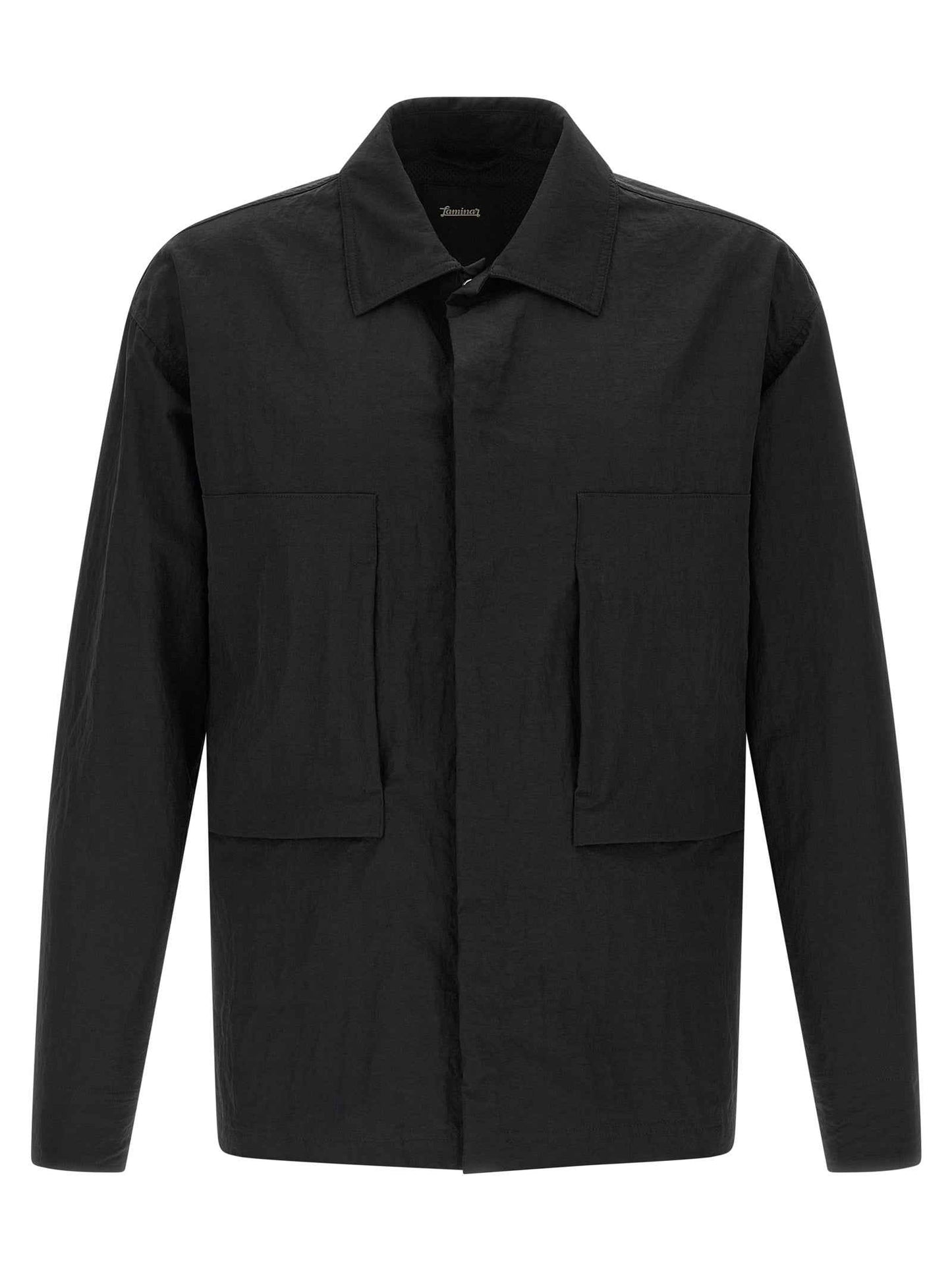 Black Polyamide Full-Length Jacket