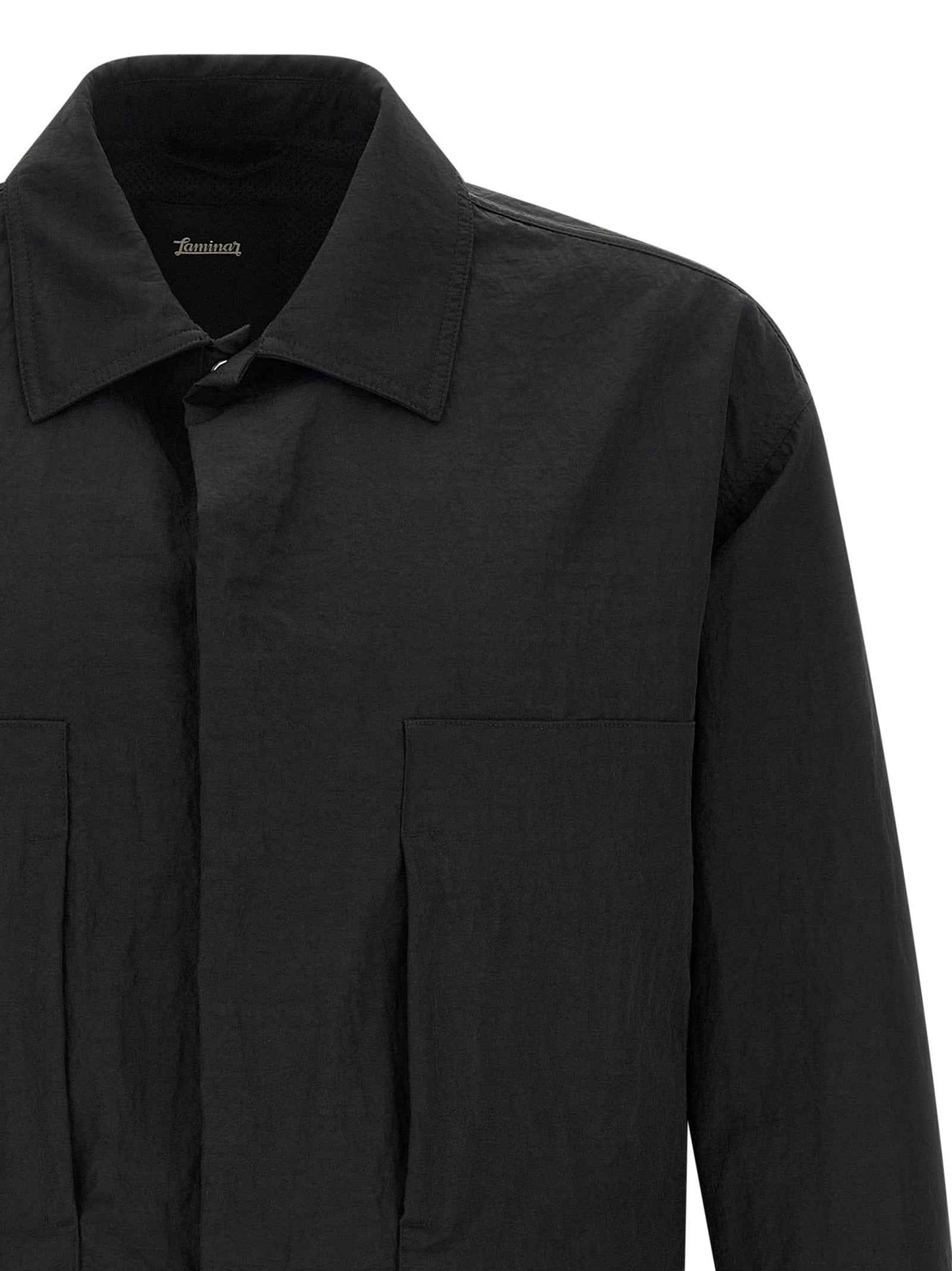 Black Polyamide Full-Length Jacket