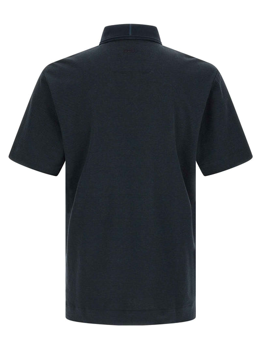 Blue Cotton Polo Shirt