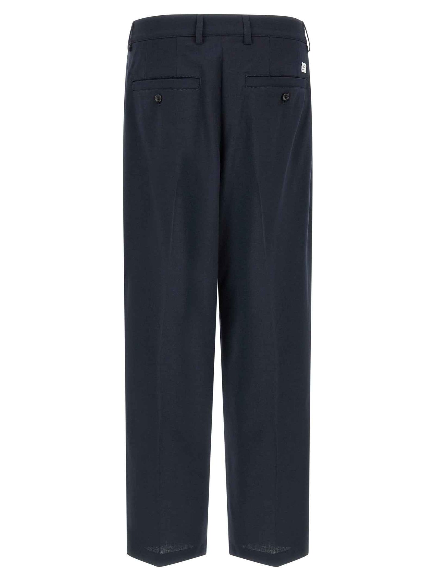 Blue Polyester Chino Pants